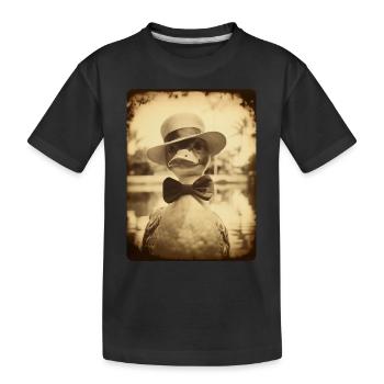 Sir Waddleberry Quackington se détend à la piscine - T-shirt bio Premium Enfant - noir - Devant