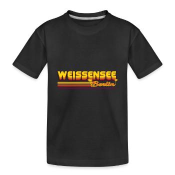 cooles Weissensee Berliner Stadtteil Design - Kinder Premium Bio T-Shirt - Schwarz - Vorne