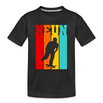 Neun Jahre alt - Alter - Geburtstag - Skater - Kinder Premium Bio T-Shirt - Schwarz - Vorne