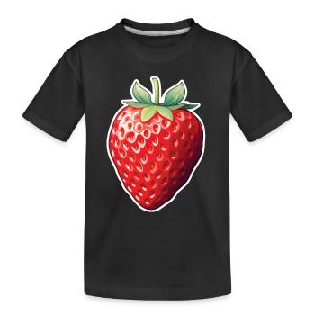 Fraise fruitée - T-shirt bio Premium Enfant - noir - Devant