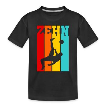 Zehn Jahre alt - Alter - Geburtstag - Kind Fußball - Kinder Premium Bio T-Shirt - Schwarz - Vorne