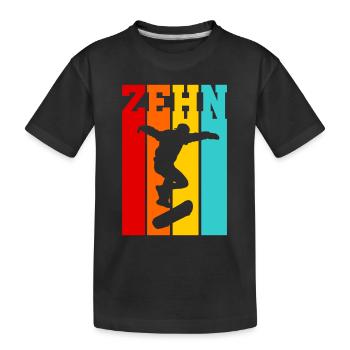 Zehn Jahre alt - Alter - Geburtstag - Kind Skater - Kinder Premium Bio T-Shirt - Schwarz - Vorne