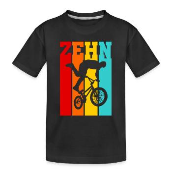 Zehn Jahre alt - Alter - Geburtstag - Kind - BMX - Kinder Premium Bio T-Shirt - Schwarz - Vorne