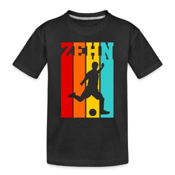 Zehn Jahre alt - Alter - Geburtstag - Kind Fußball - Kinder Premium Bio T-Shirt - Schwarz - Vorne