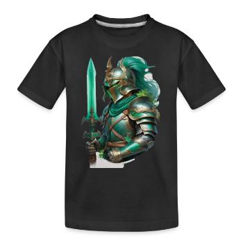 Chevalier en armure vêtu d’un vert vif - T-shirt bio Premium Enfant - noir - Devant