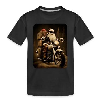 Rouleau de Père Noël Chooper pour Noël - T-shirt bio Premium Enfant - noir - Devant