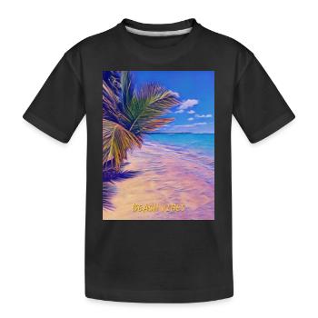 Beach vibes - Kids' Premium Organic T-Shirt - black - Front