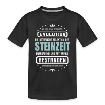 Die Steinzeit überragend und mit Erfolg bestanden - Kinder Premium Bio T-Shirt - Schwarz - Vorne