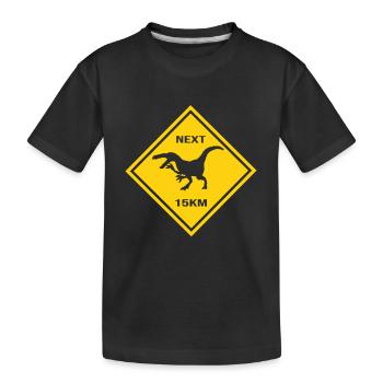 Achtung Herrasaurus kreuzt die Straße Design - Kinder Premium Bio T-Shirt - Schwarz - Vorne