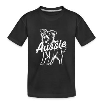 Australian Shepherd Aussie Dog Owner Mistress - Kids' Premium Organic T-Shirt - black - Front