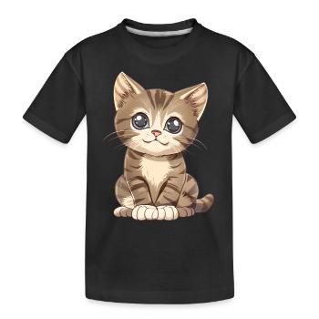 Chaton mignon - T-shirt bio Premium Enfant - noir - Devant