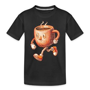 KAFFEE - Kinder Premium Bio T-Shirt - Schwarz - Vorne