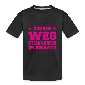 Aus dem Weg Stewardess im Einsatz Design - Kinder Premium Bio T-Shirt - Schwarz - Vorne