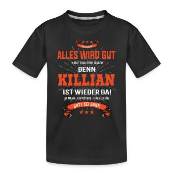 Alles wird gut denn Killian Ist da Outfit - Kinder Premium Bio T-Shirt - Schwarz - Vorne