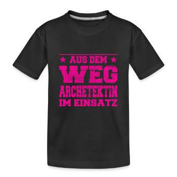 Out of the Way Architect in Action Design - Kids' Premium Organic T-Shirt - black - Front