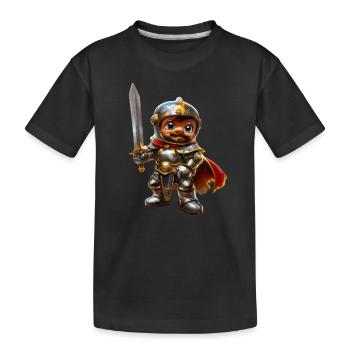 Knight Arthur #lovely toons - Kids' Premium Organic T-Shirt - black - Front