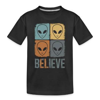 Croyance au mystère de l’espace inconnu - T-shirt bio Premium Enfant - noir - Devant