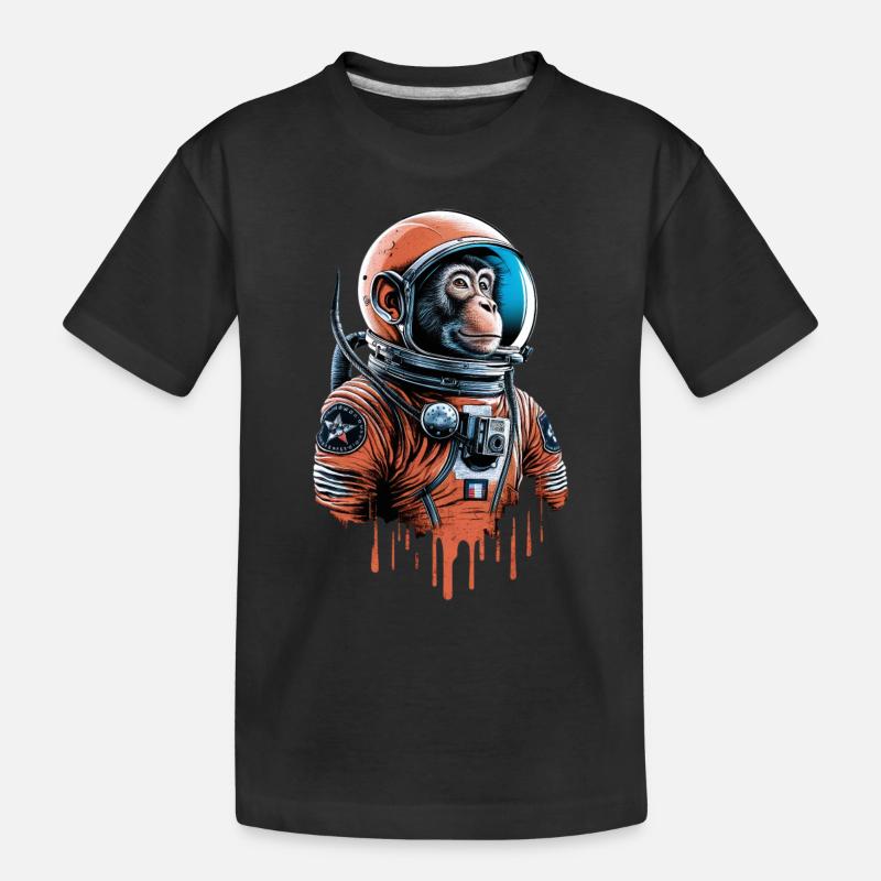 Le singe de l’espace explore l’univers - T-shirt bio Premium Enfant - noir