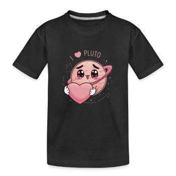 Aimer le cœur de Pluton dans l’espace - T-shirt bio Premium Enfant - noir - Devant