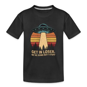 Erkunde den Weltraum - Pack Die Sachen, Wir - Kinder Premium Bio T-Shirt - Schwarz - Vorne