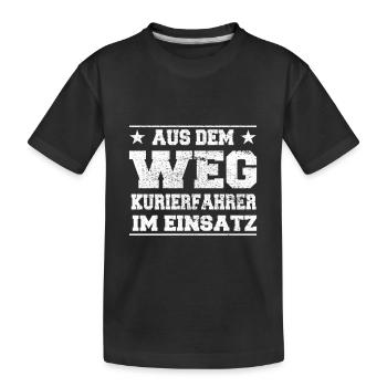 Chauffeur de coursier en action - T-shirt bio Premium Enfant - noir - Devant