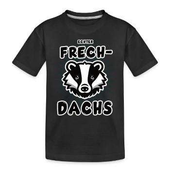 lustiges echter Frechdachs Design - Kinder Premium Bio T-Shirt - Schwarz - Vorne