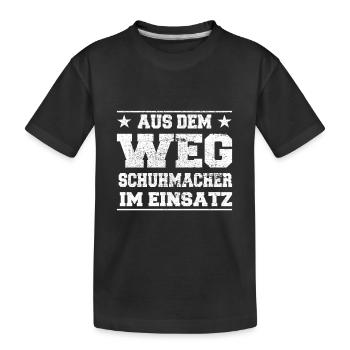 Aus dem Weg Schuhmacher im Einsatz Design - Kinder Premium Bio T-Shirt - Schwarz - Vorne