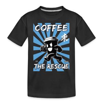 kaffee die rettung - Kinder Premium Bio T-Shirt - Schwarz - Vorne