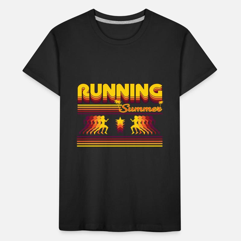 Cool Retro Running Summer Design for the Runner Kids' Premium Organic T-Shirt