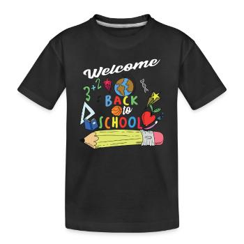 Back to School - Kids' Premium Organic T-Shirt - black - Front