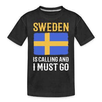Sweden Swedish - Kids' Premium Organic T-Shirt - black - Front