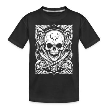 pirate skull - Kids' Premium Organic T-Shirt - black - Front