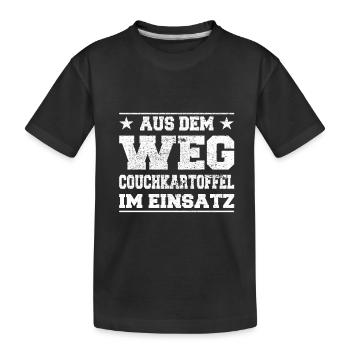 Hors du chemin Couch Potato en utilisation Design - T-shirt bio Premium Enfant - noir - Devant