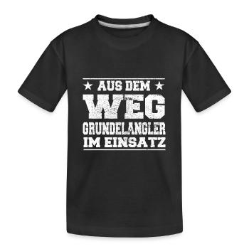 Grundelangler en cours d’utilisation Design - T-shirt bio Premium Enfant - noir - Devant