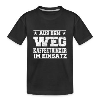 Les buveurs de café en action Design - T-shirt bio Premium Enfant - noir - Devant