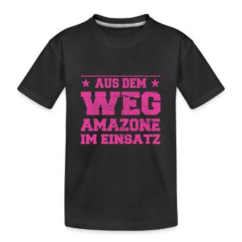 Aus dem Weg Amazone im Einsatz Design - Kinder Premium Bio T-Shirt - Schwarz - Vorne