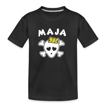 Piratin Maja Design für Mädchen und Frauen - Kinder Premium Bio T-Shirt - Schwarz - Vorne