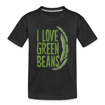 Grüne Bohnen - Kinder Premium Bio T-Shirt - Schwarz - Vorne