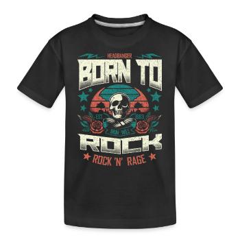 Né pour Rock Rétro Crâne Musique Amateur de Metal - T-shirt bio Premium Enfant - noir - Devant