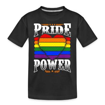 Pride Power Heart - LGBT Flagge Farben Doodle - Kinder Premium Bio T-Shirt - Schwarz - Vorne