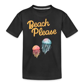 plage s’il vous plaît méduses - T-shirt bio Premium Enfant - noir - Devant