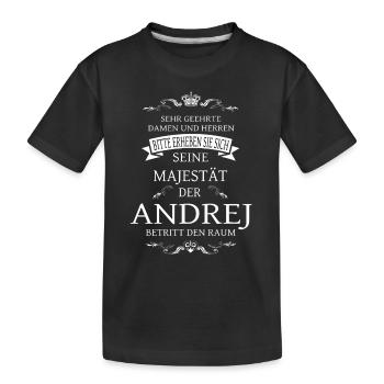 His Majesty Andrej enters the room - Kids' Premium Organic T-Shirt - black - Front