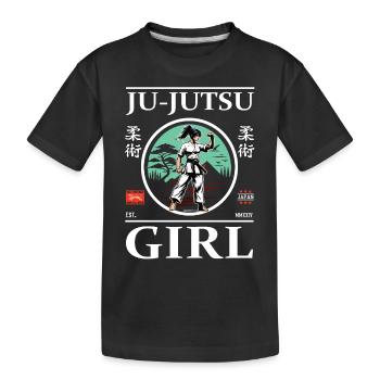 Ju-Jutsu Girl Design for Strong Martial Artists - Kids' Premium Organic T-Shirt - black - Front