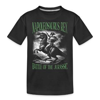 Napoleon reitet eine epische T-Rex-Siegespose - Kinder Premium Bio T-Shirt - Schwarz - Vorne