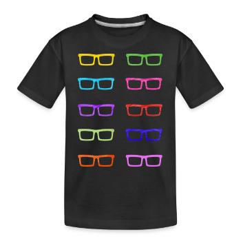 Colourful Glasses - Kids' Premium Organic T-Shirt - black - Front