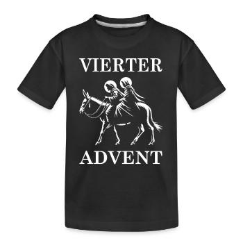 Fourth Advent – Mary and Joseph on a journey - Kids' Premium Organic T-Shirt - black - Front