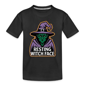 Resting Witch Face - Kids' Premium Organic T-Shirt - black - Front