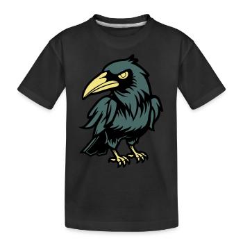 Corbeau Bande dessinée Animal - T-shirt bio Premium Enfant - noir - Devant