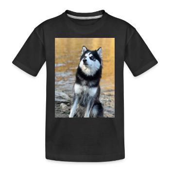 Husky - Kinder Premium Bio T-Shirt - Schwarz - Vorne