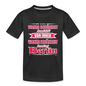 La vraie beauté vient du design berlinois - T-shirt bio Premium Enfant - noir - Devant